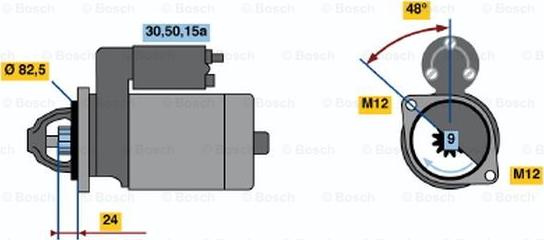 BOSCH 0 001 110 048 - Starter autospares.lv