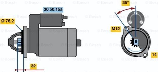 BOSCH 0 001 110 029 - Starter autospares.lv