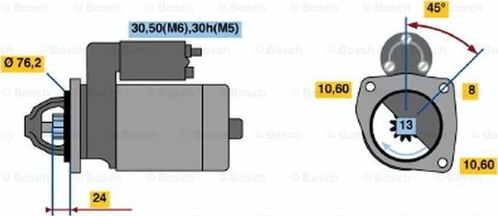 BOSCH 0 001 110 110 - Starter autospares.lv