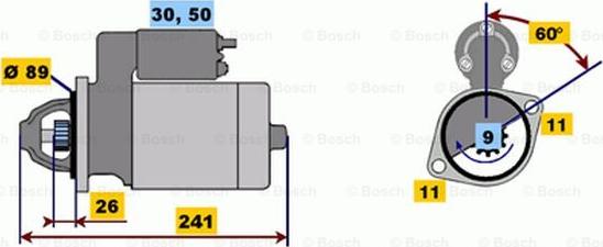 BOSCH 0 001 111 004 - Starter autospares.lv