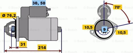 BOSCH 0 001 113 004 - Starter autospares.lv