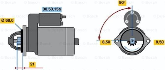 BOSCH 0 001 112 008 - Starter autospares.lv