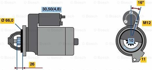 BOSCH 0 001 139 019 - Starter autospares.lv