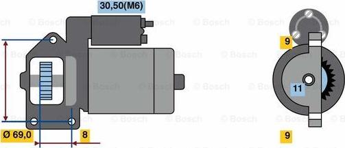 BOSCH 0 001 148 009 - Starter autospares.lv