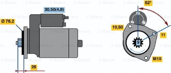 BOSCH 0 001 125 519 - Starter autospares.lv