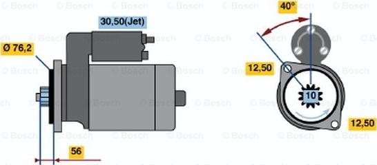 BOSCH 0 001 121 018 - Starter autospares.lv