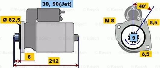 BOSCH 0 001 121 001 - Starter autospares.lv