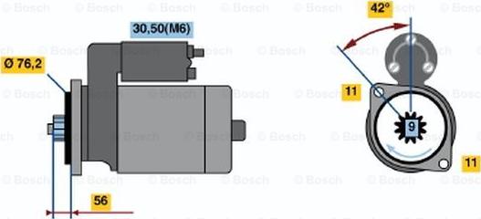 BOSCH 0 001 121 003 - Starter autospares.lv