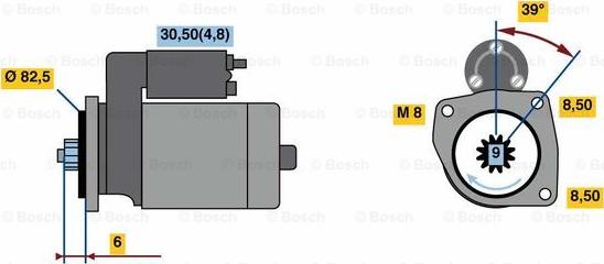 BOSCH 0 001 121 034 - Starter autospares.lv