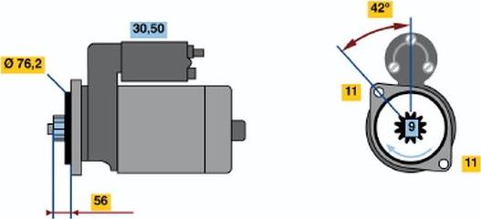 BOSCH 0 001 123 001 - Starter autospares.lv