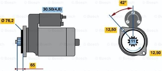 BOSCH 0 001 123 038 - Starter autospares.lv