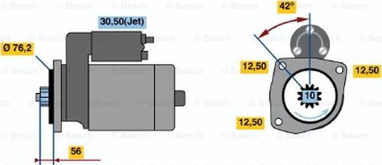 BOSCH 0 001 122 400 - Starter autospares.lv