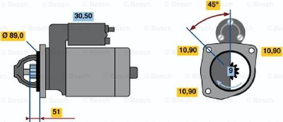 BOSCH 0 986 011 130 - Starter autospares.lv