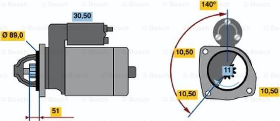 BOSCH 0 001 364 206 - Starter autospares.lv