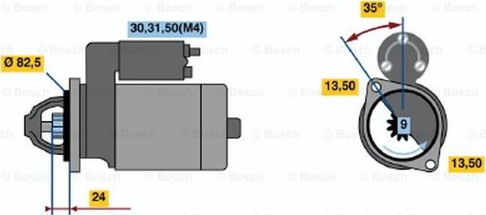 BOSCH 0 001 368 080 - Starter autospares.lv