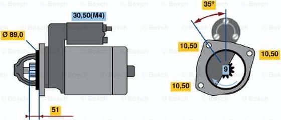 BOSCH 0 001 368 030 - Starter autospares.lv