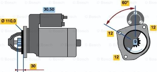 BOSCH 0 001 362 039 - Starter autospares.lv