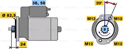 BOSCH 0 001 312 103 - Starter autospares.lv