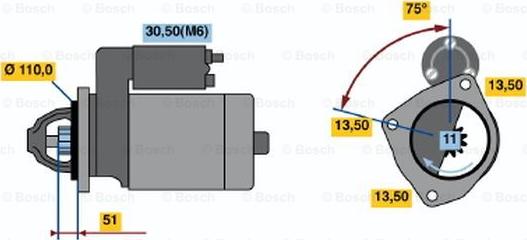 BOSCH 0 001 372 007 - Starter autospares.lv