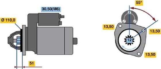 BOSCH 0 001 241 019 - Starter autospares.lv