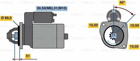 BOSCH 0 001 263 014 - Starter autospares.lv