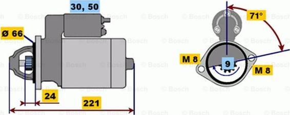 BOSCH 0 001 208 507 - Starter autospares.lv