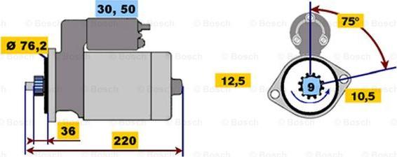 BOSCH 0 001 211 992 - Starter autospares.lv