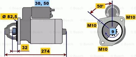 BOSCH 0 001 218 141 - Starter autospares.lv