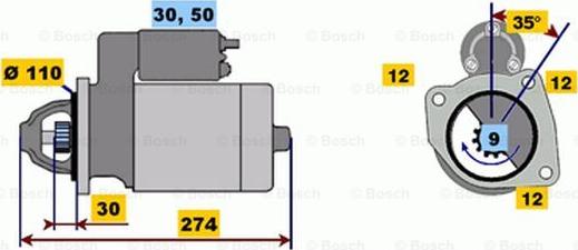 BOSCH 0 001 218 167 - Starter autospares.lv