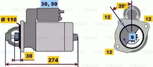 BOSCH 0 001 218 103 - Starter autospares.lv