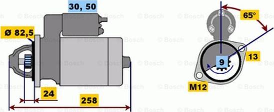 BOSCH 0 001 218 173 - Starter autospares.lv