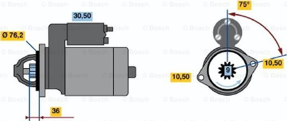 BOSCH 0 001 212 208 - Starter autospares.lv