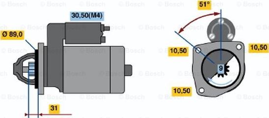 BOSCH 0 001 231 005 - Starter autospares.lv