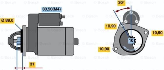 BOSCH 0 001 231 008 - Starter autospares.lv