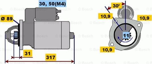 BOSCH 0 001 231 007 - Starter autospares.lv