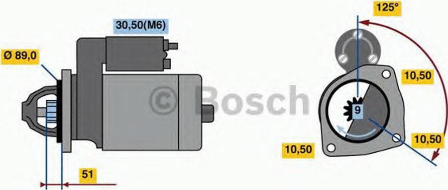 BOSCH 0 001 231 033 - Starter autospares.lv