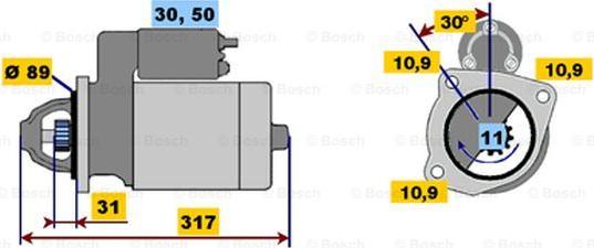 BOSCH 0 001 231 023 - Starter autospares.lv