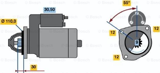 BOSCH 0 001 223 504 - Starter autospares.lv