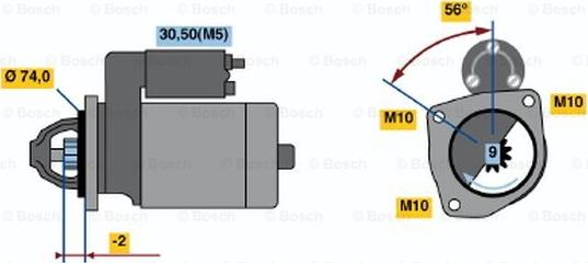 BOSCH 0 001 223 001 - Starter autospares.lv