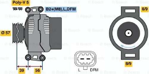 BOSCH 0 124 515 095 - Alternator autospares.lv