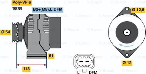 BOSCH 0 124 425 058 - Alternator autospares.lv