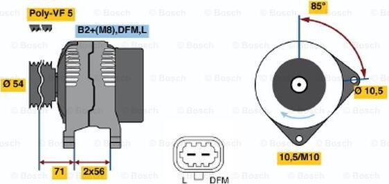 BOSCH 0 124 425 060 - Alternator autospares.lv