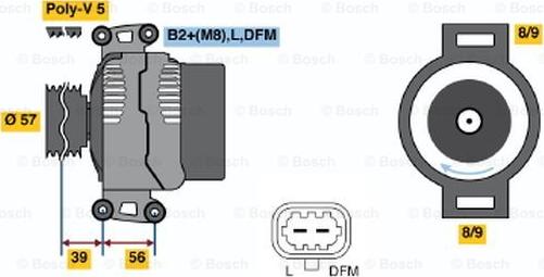 BOSCH 0 124 425 019 - Alternator autospares.lv