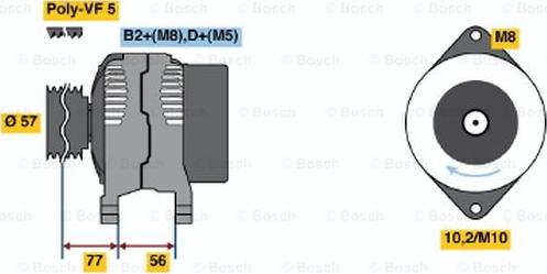 BOSCH 0 986 048 240 - Alternator autospares.lv