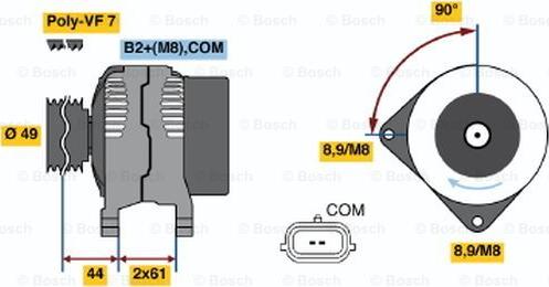 BOSCH 0 124 425 018 - Alternator autospares.lv