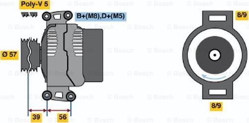 BOSCH 0 124 425 036 - Alternator autospares.lv