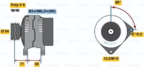 BOSCH 0 124 425 020 - Alternator autospares.lv