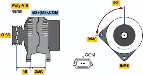 BOSCH 0 124 425 070 - Alternator autospares.lv