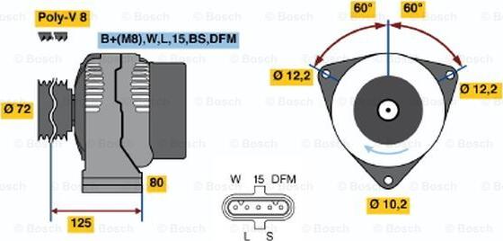 BOSCH 0 986 042 400 - Alternator autospares.lv