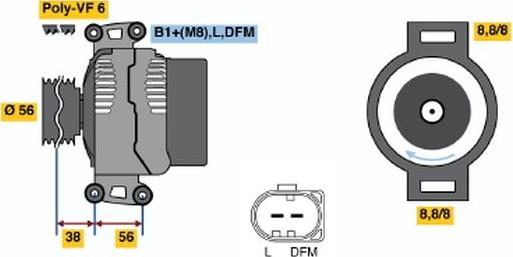 BOSCH 0 124 515 059 - Alternator autospares.lv